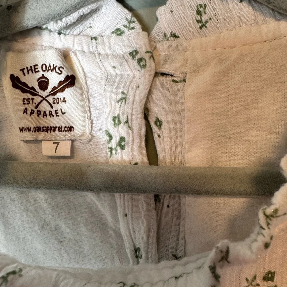 THE OAKS Apparel Company Girls Green Ivy‎ Dress Size 7 Lined